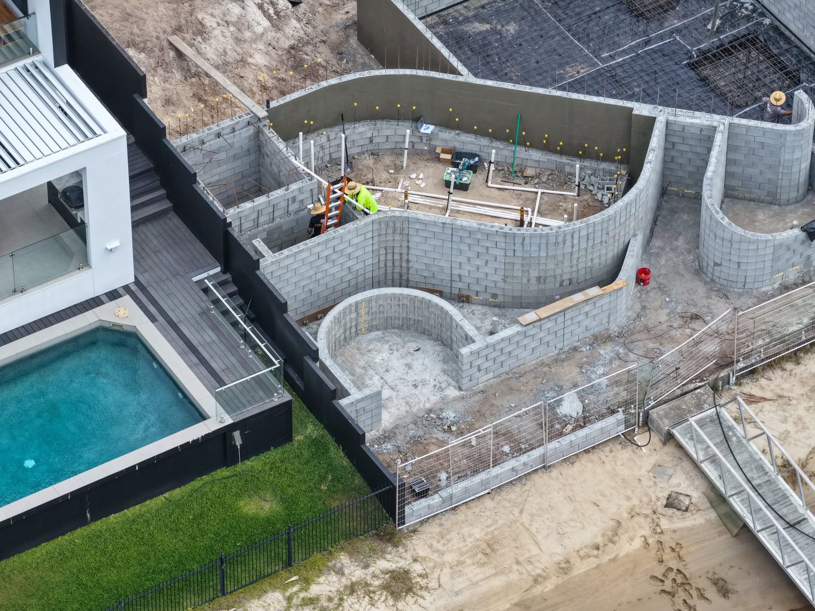 Spring removal of a mesh cover before the swim season